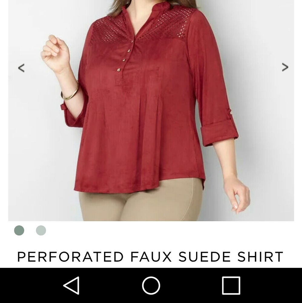 👚Avenue Faux Suede Shirt 14/16